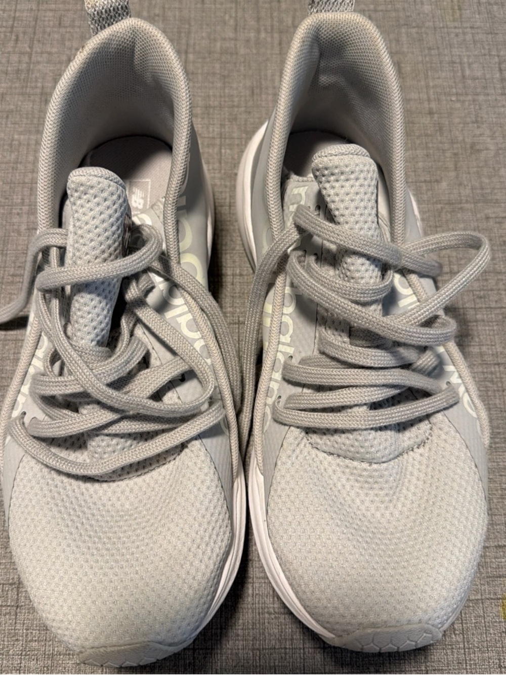 New Balance Gray Slip-On Sneakers with Hex Sole Pattern